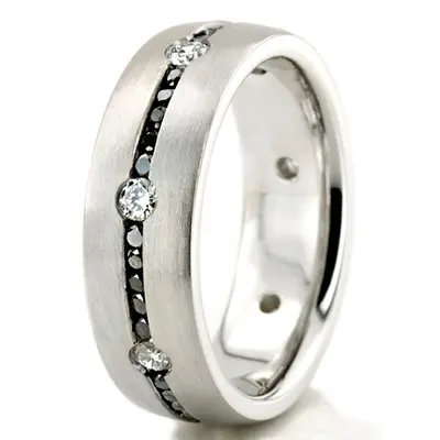 Black & White Diamond Wedding Band - view 3 of 4