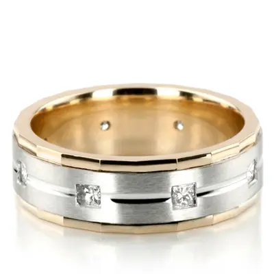 Angled Cut Princess Diamond Wedding Band - view 1 of 7