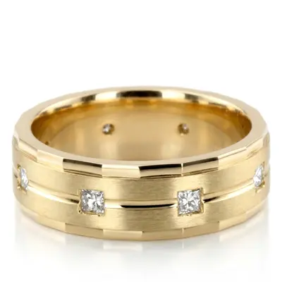 Angled Cut Princess Diamond Wedding Band - view 3 of 7