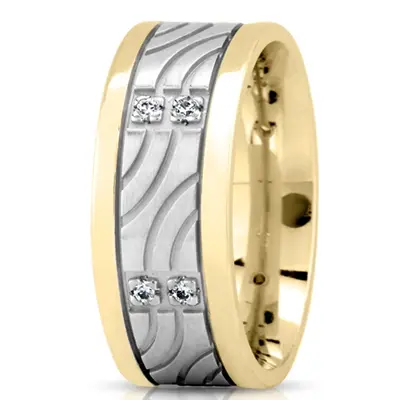 Wave Motif Diamond Wedding Ring - view 4 of 4