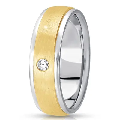 Satin Center Diamond Wedding Band  - view 1 of 4