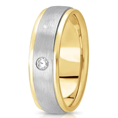 Satin Center Diamond Wedding Band  - view 4 of 4