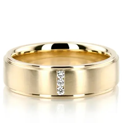 Simple Three Stone Wedding Band - view 2 of 4