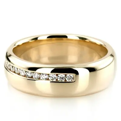 Off-Center Channel Set Diamond Wedding Ring - view 4 of 4