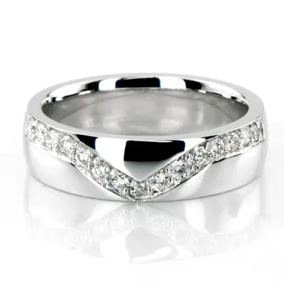 V-Set Diamond Wedding Ring - view 1 of 2