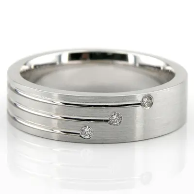 Parallel Cut Diamond Wedding Ring  - view 3 of 3