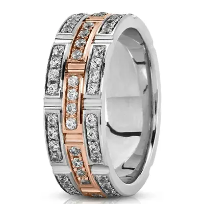 Exquisite Diamond 8mm Wedding Band - view 3 of 9