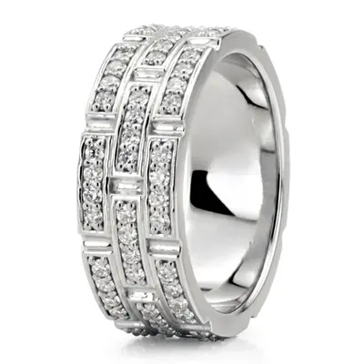 Exquisite Diamond 8mm Wedding Band alternate view