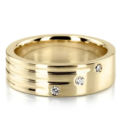 Parallel Cut Diamond Wedding Ring  - view 2 of 3
