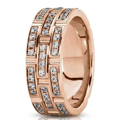 Exquisite Diamond 8mm Wedding Band - view 8 of 9
