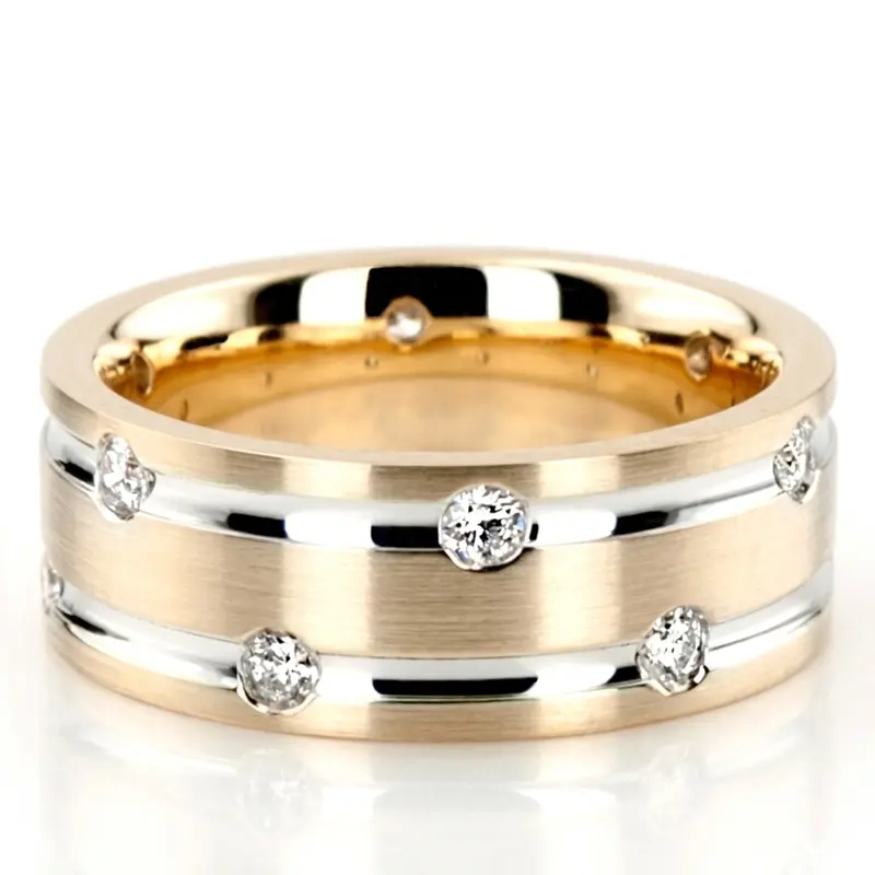 platinum 7mm. satin diamond-classic-round-wedding-rings - alternate view 2