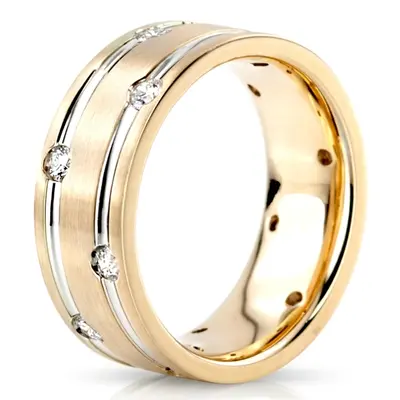 platinum 7mm. satin diamond-classic-round-wedding-rings - alternate view 7 thumbnail