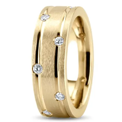 platinum 7mm. satin diamond-classic-round-wedding-rings - alternate view 6 thumbnail