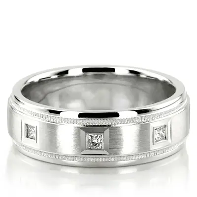 Step Edge Diamond Wedding Band - view 1 of 5