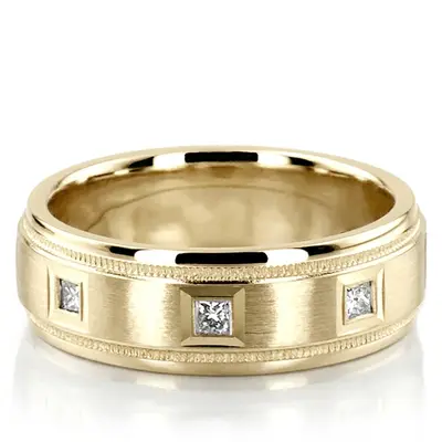 Step Edge Diamond Wedding Band - view 2 of 5