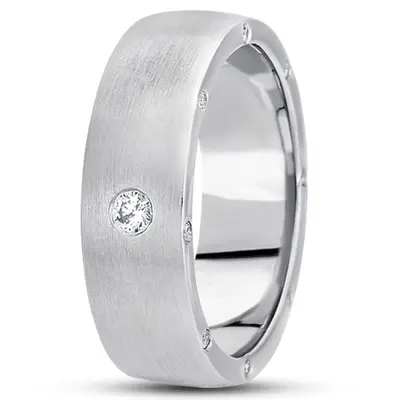 Sturdy Side-stoned Diamond Wedding Ring  - view 4 of 6