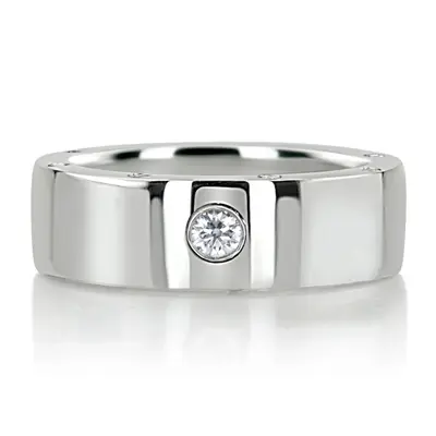 Sturdy Side-stoned Diamond Wedding Ring  - view 2 of 6