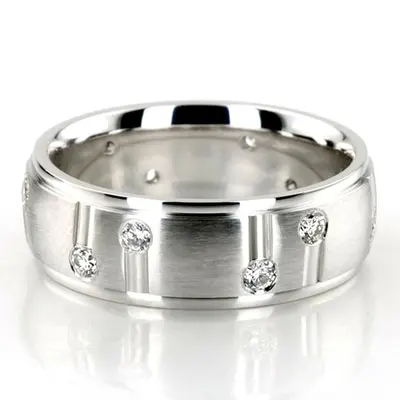 Fine Cut Diamond Wedding Band  - view 1 of 5
