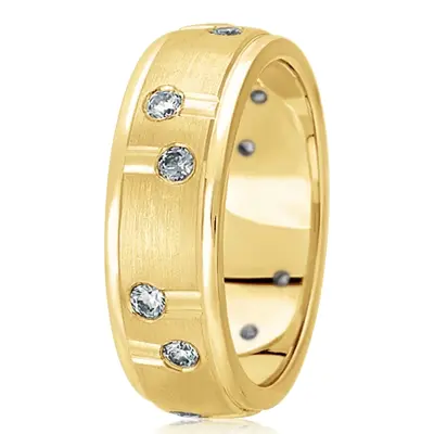 Fine Cut Diamond Wedding Band  - view 3 of 5