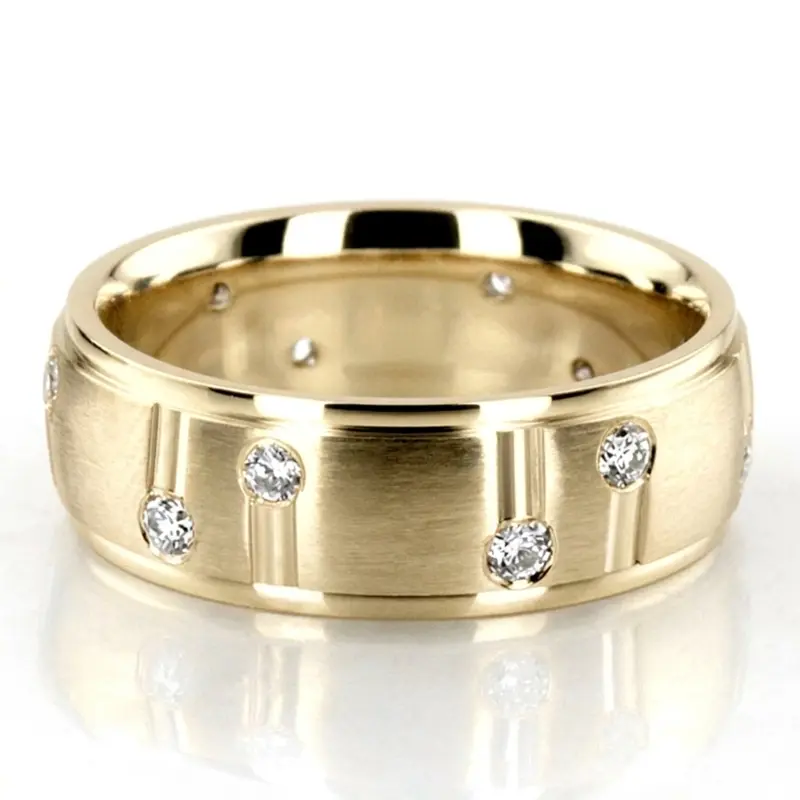 platinum 7mm. satin diamond-classic-round-wedding-band - alternate view 2
