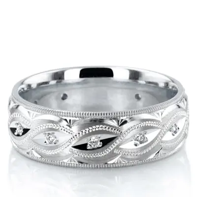 Elaborate Diamond Wedding Band - view 2 of 6