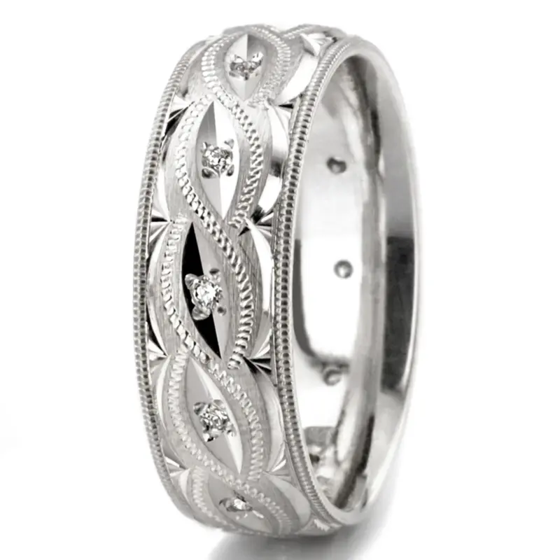 platinum 7mm. satin diamond-classic-round-cut-wedding-ring - alternate view 4