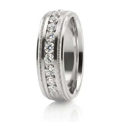 Milgrain Channel Set Diamond Wedding Ring (0.70 ct. tw.) - view 5 of 6