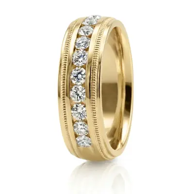 Milgrain Channel Set Diamond Wedding Ring (0.70 ct. tw.) - view 4 of 6