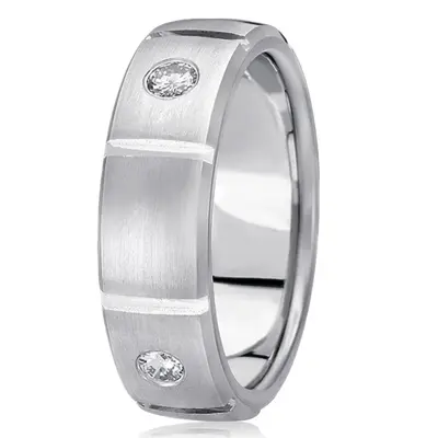 Attractive Diamond 7mm Wedding Band - view 1 of 2