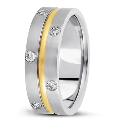Symmetrical Diamond 8mm Wedding Band - view 1 of 4