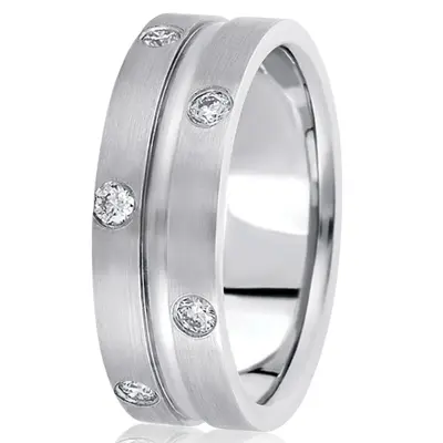 Symmetrical Diamond 8mm Wedding Band - view 2 of 4