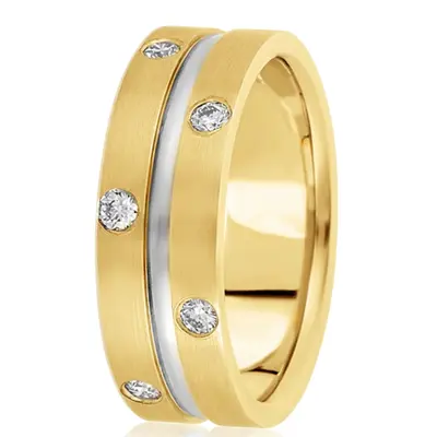 Symmetrical Diamond 8mm Wedding Band - view 3 of 4