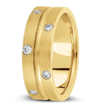 Symmetrical Diamond 8mm Wedding Band - view 4 of 4