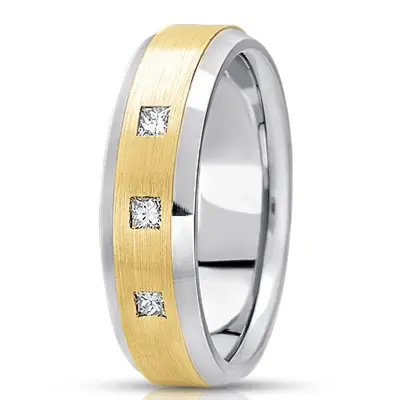 Beveled Edge Diamond 7mm Wedding Ring - view 1 of 4