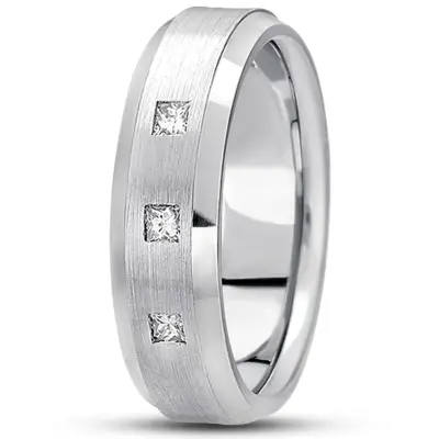 Beveled Edge Diamond 7mm Wedding Ring - view 2 of 4
