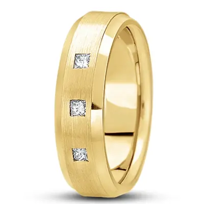 Beveled Edge Diamond 7mm Wedding Ring - view 3 of 4