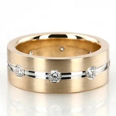 Flat Diamond 7mm Wedding Band