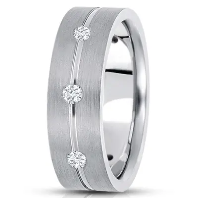 Flat Diamond 7mm Wedding Band - view 4 of 5
