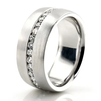 Sturdy Round Cut Diamond Wedding Band - view 6 of 6