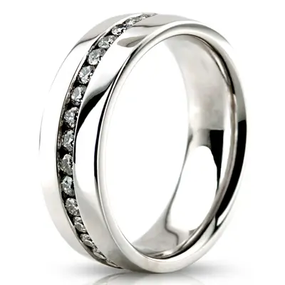 Sturdy Round Cut Diamond Wedding Band - view 5 of 6