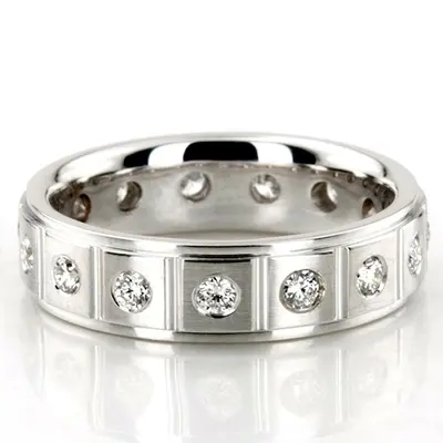 Rectangular Cut Diamond 6mm Wedding Ring