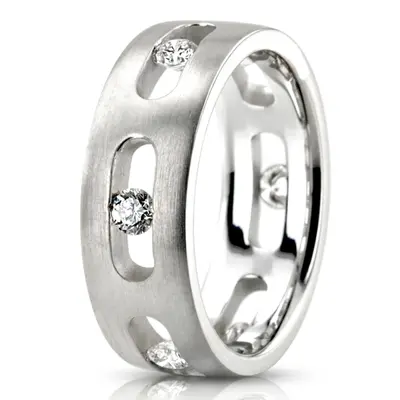 Unique Diamond 7mm Wedding Band - view 3 of 4