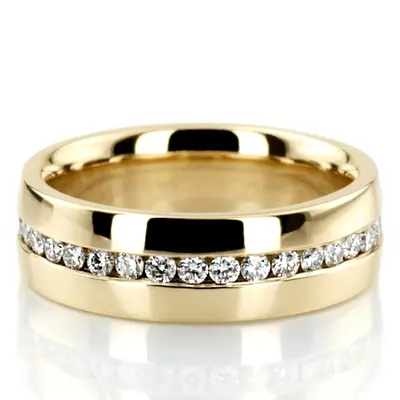 Sturdy Round Cut Diamond Wedding Band - view 4 of 6