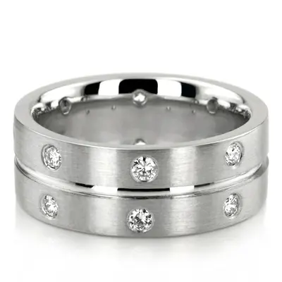Sixteen Stone Flush-set Diamond Wedding Band  - view 1 of 4