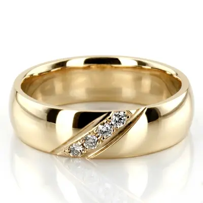 Unique Pave-set Diamond Wedding Band  - view 3 of 4