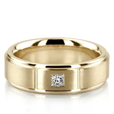 Solitary Step Edge Diamond Wedding Band  - view 2 of 4