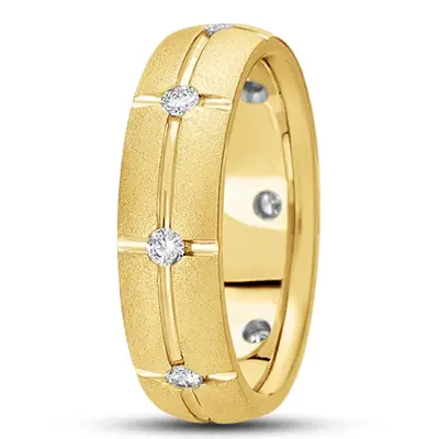 Stone Finished Diamond Wedding Ring  - view 1 of 2