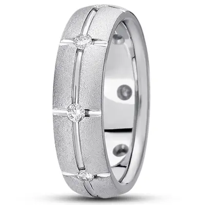 Stone Finished Diamond Wedding Ring  - view 2 of 2