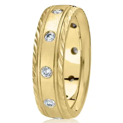Fancy Edge Classic Diamond Wedding Band  - view 2 of 4