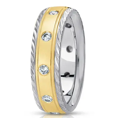 Fancy Edge Classic Diamond Wedding Band  - view 3 of 4